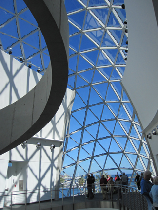 Looking out towards the sky and Gulf from  the interior of The Salvador Dali Museum,  St Petersburg, Florida.